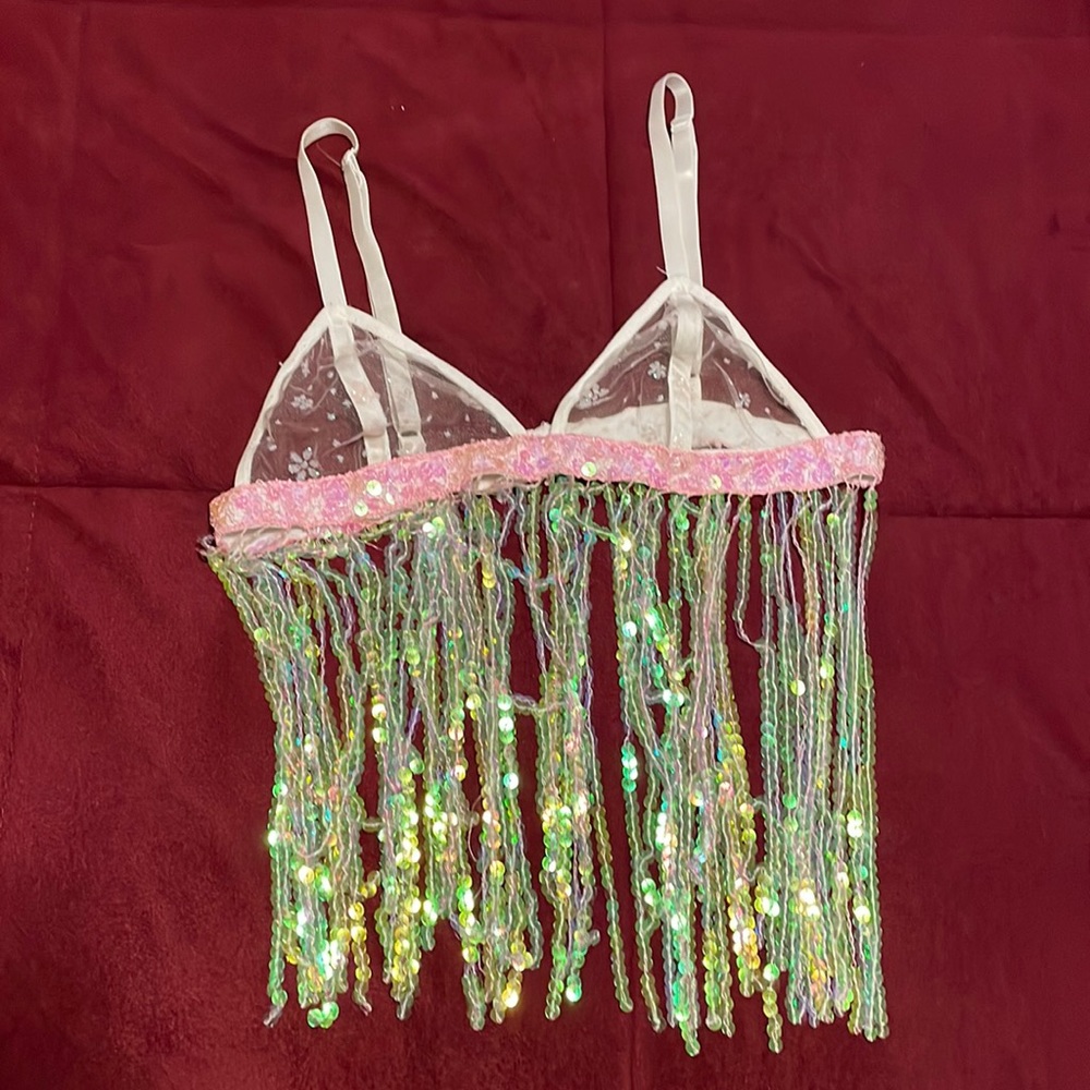 Sugar Plum Sequin Fringe Bralette